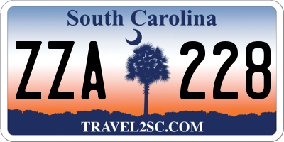 SC license plate ZZA228