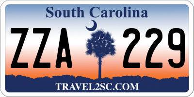 SC license plate ZZA229