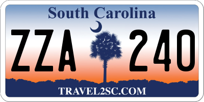 SC license plate ZZA240