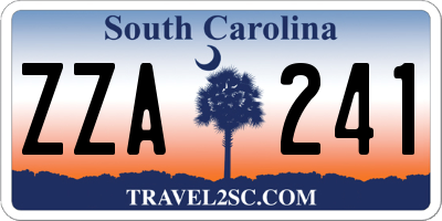 SC license plate ZZA241