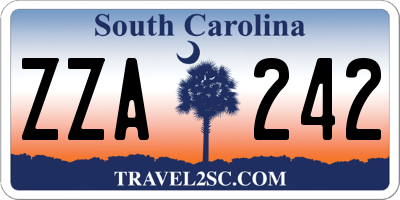 SC license plate ZZA242