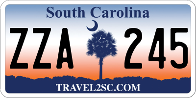 SC license plate ZZA245