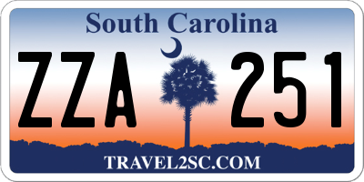 SC license plate ZZA251