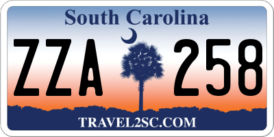SC license plate ZZA258