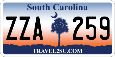 SC license plate ZZA259