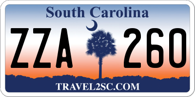 SC license plate ZZA260