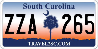 SC license plate ZZA265