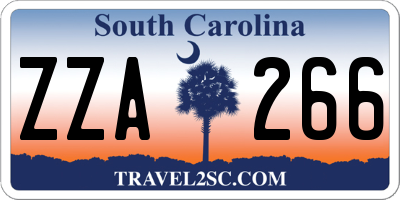 SC license plate ZZA266