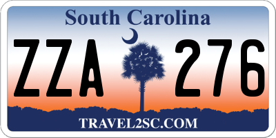 SC license plate ZZA276