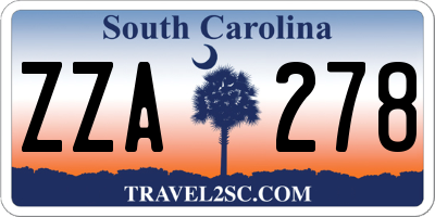 SC license plate ZZA278