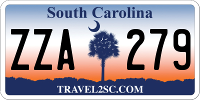 SC license plate ZZA279