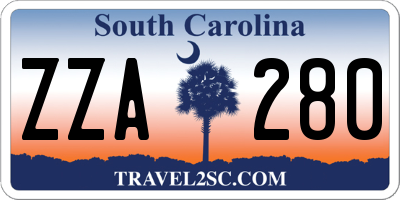 SC license plate ZZA280