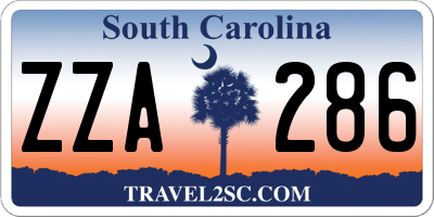 SC license plate ZZA286