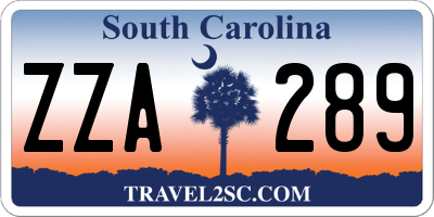 SC license plate ZZA289