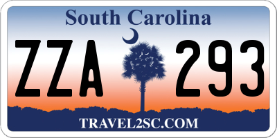 SC license plate ZZA293