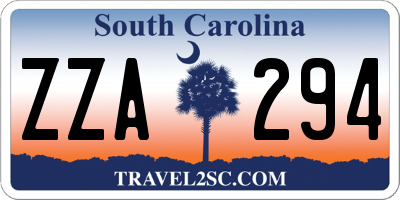 SC license plate ZZA294