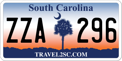 SC license plate ZZA296