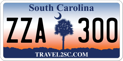 SC license plate ZZA300