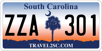 SC license plate ZZA301