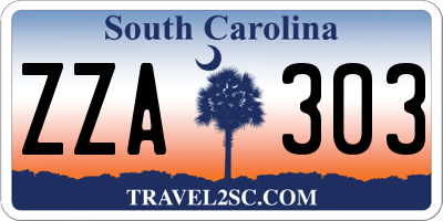 SC license plate ZZA303