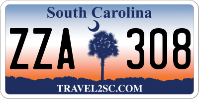 SC license plate ZZA308