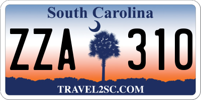 SC license plate ZZA310