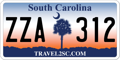 SC license plate ZZA312