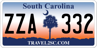 SC license plate ZZA332
