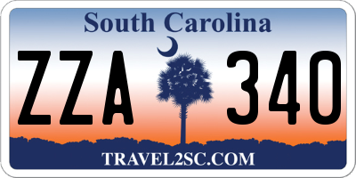 SC license plate ZZA340