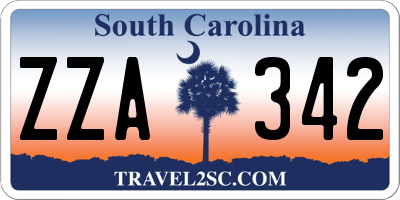 SC license plate ZZA342