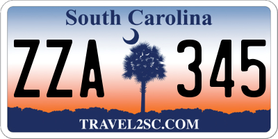 SC license plate ZZA345