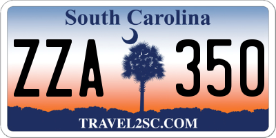 SC license plate ZZA350