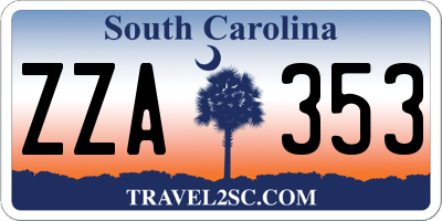 SC license plate ZZA353