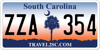 SC license plate ZZA354