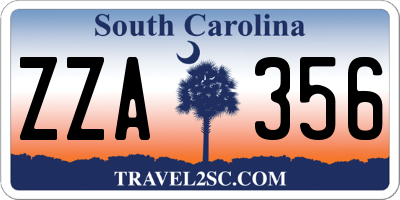 SC license plate ZZA356