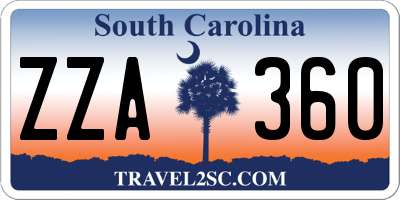 SC license plate ZZA360