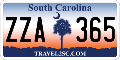 SC license plate ZZA365