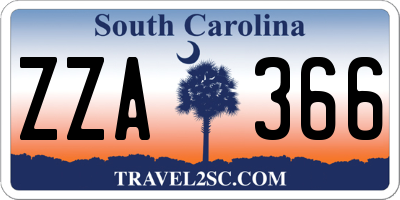 SC license plate ZZA366