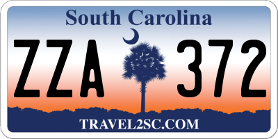 SC license plate ZZA372