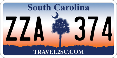 SC license plate ZZA374