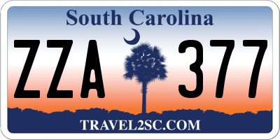 SC license plate ZZA377