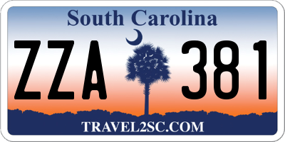 SC license plate ZZA381