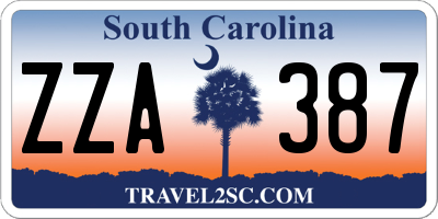 SC license plate ZZA387