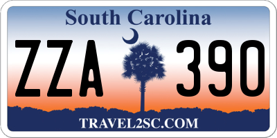 SC license plate ZZA390