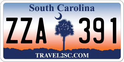 SC license plate ZZA391