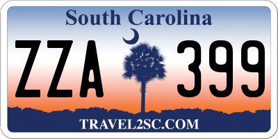 SC license plate ZZA399