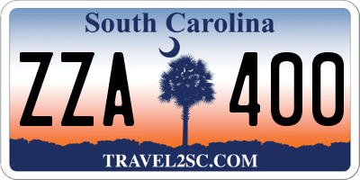 SC license plate ZZA400