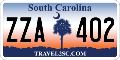 SC license plate ZZA402