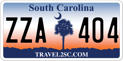 SC license plate ZZA404
