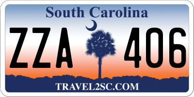 SC license plate ZZA406